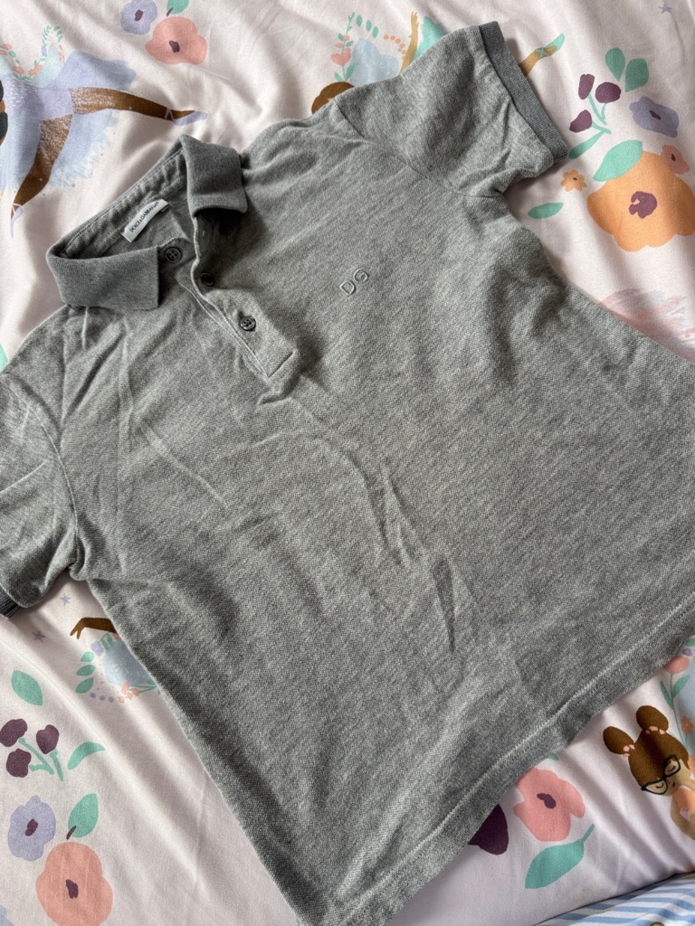 Dolce & Gabbana Grey Kids Polo with DG Logo